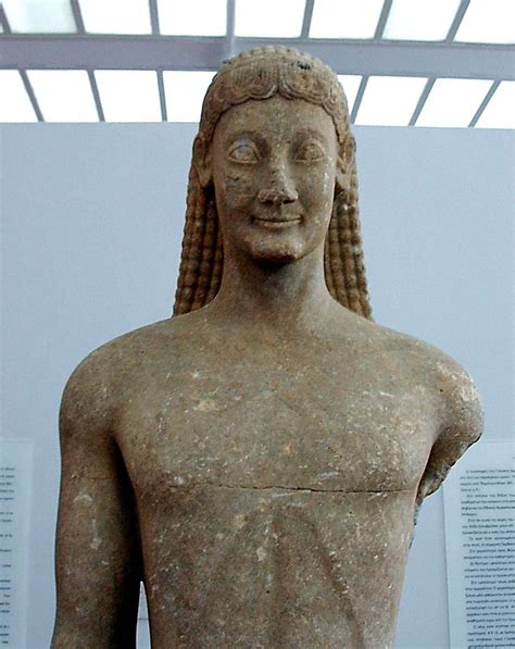 kouros sculptures were often used.